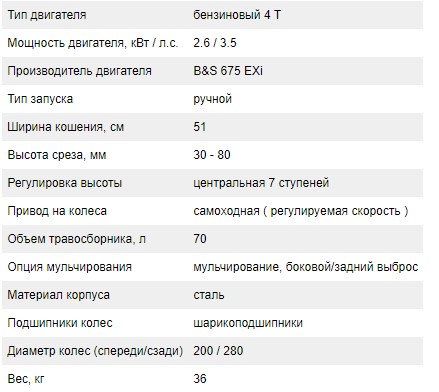 Технические характеристики газонокосилки AL-KO Highline 527 VS Технические характеристики газонокосилки AL-KO Highline 527 VS